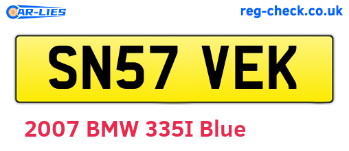 SN57VEK are the vehicle registration plates.