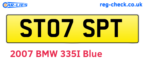 ST07SPT are the vehicle registration plates.