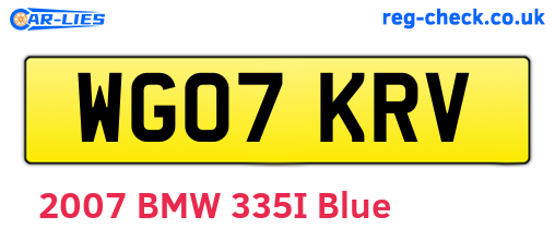 WG07KRV are the vehicle registration plates.