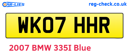 WK07HHR are the vehicle registration plates.