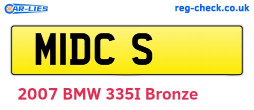 M1DCS are the vehicle registration plates.