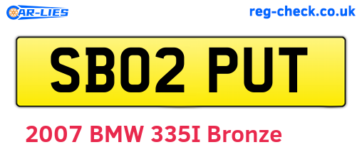 SB02PUT are the vehicle registration plates.