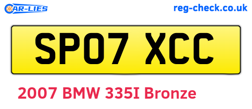 SP07XCC are the vehicle registration plates.
