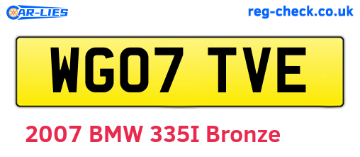 WG07TVE are the vehicle registration plates.