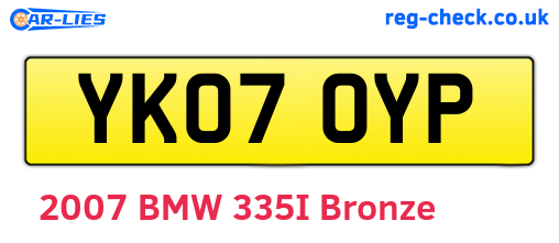 YK07OYP are the vehicle registration plates.