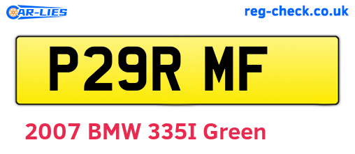P29RMF are the vehicle registration plates.