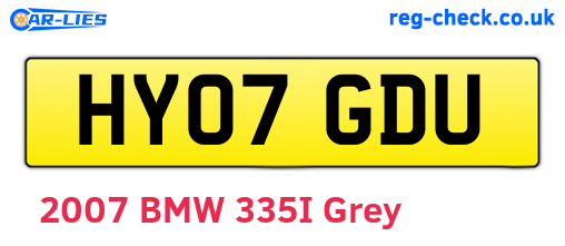 HY07GDU are the vehicle registration plates.