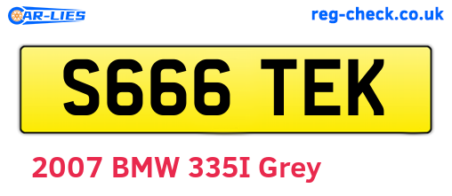 S666TEK are the vehicle registration plates.