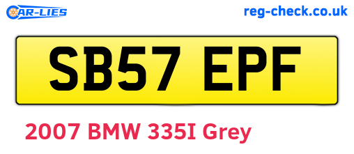 SB57EPF are the vehicle registration plates.