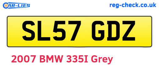 SL57GDZ are the vehicle registration plates.