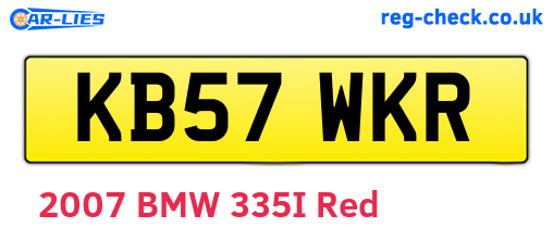 KB57WKR are the vehicle registration plates.