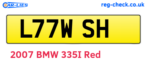 L77WSH are the vehicle registration plates.