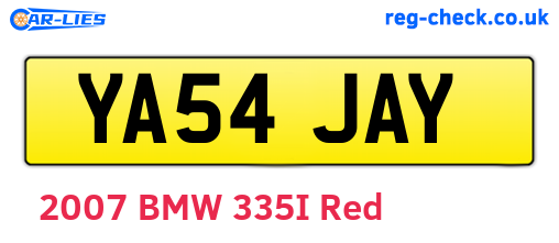 YA54JAY are the vehicle registration plates.