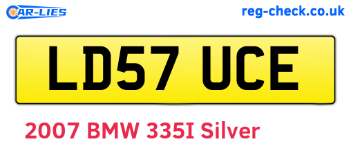LD57UCE are the vehicle registration plates.