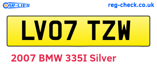 LV07TZW are the vehicle registration plates.