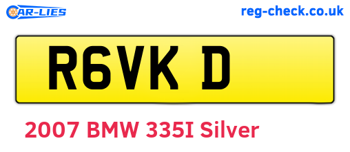 R6VKD are the vehicle registration plates.
