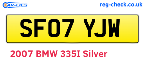 SF07YJW are the vehicle registration plates.