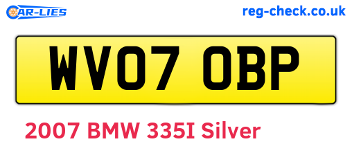WV07OBP are the vehicle registration plates.