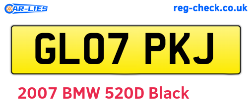 GL07PKJ are the vehicle registration plates.