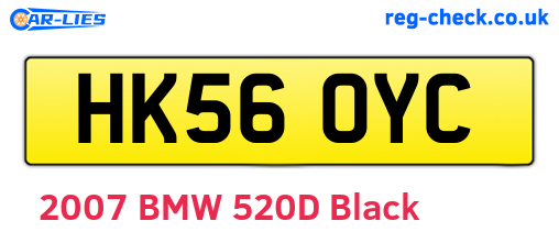 HK56OYC are the vehicle registration plates.