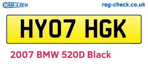HY07HGK are the vehicle registration plates.
