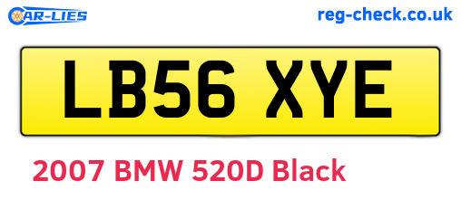 LB56XYE are the vehicle registration plates.