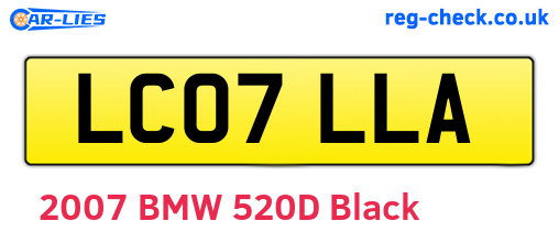 LC07LLA are the vehicle registration plates.