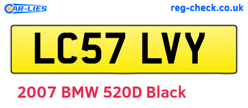 LC57LVY are the vehicle registration plates.