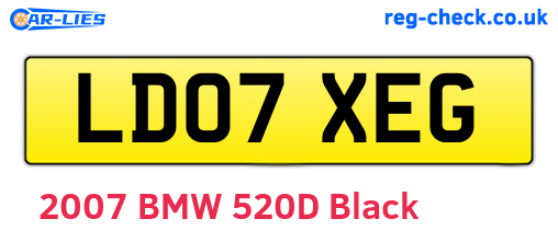 LD07XEG are the vehicle registration plates.