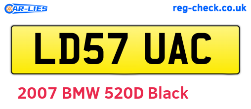 LD57UAC are the vehicle registration plates.