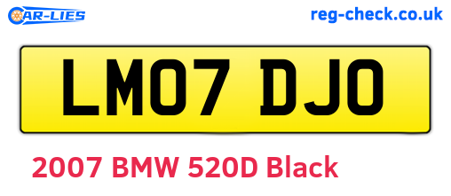 LM07DJO are the vehicle registration plates.