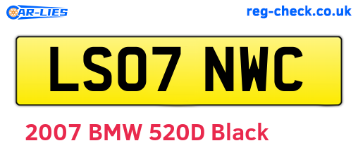 LS07NWC are the vehicle registration plates.