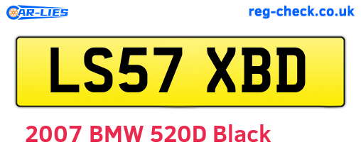 LS57XBD are the vehicle registration plates.