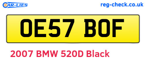 OE57BOF are the vehicle registration plates.