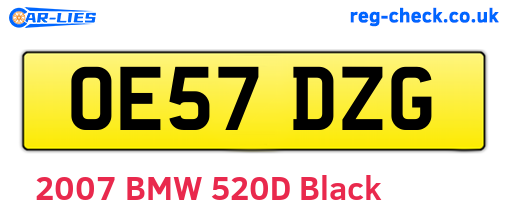 OE57DZG are the vehicle registration plates.