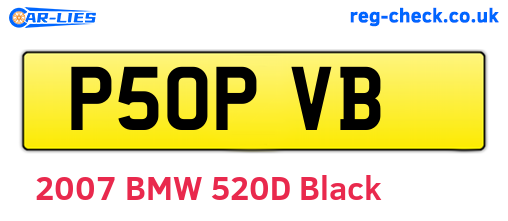 P50PVB are the vehicle registration plates.