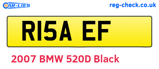 R15AEF are the vehicle registration plates.
