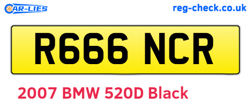 R666NCR are the vehicle registration plates.