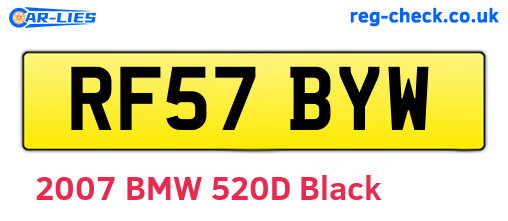 RF57BYW are the vehicle registration plates.