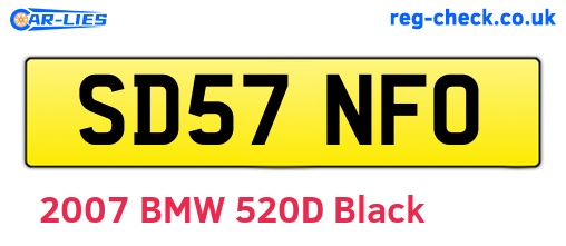 SD57NFO are the vehicle registration plates.
