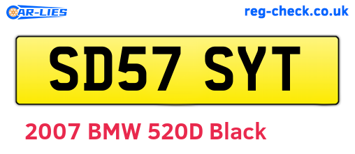 SD57SYT are the vehicle registration plates.
