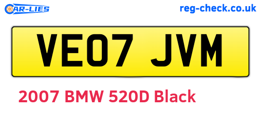 VE07JVM are the vehicle registration plates.