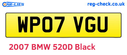 WP07VGU are the vehicle registration plates.