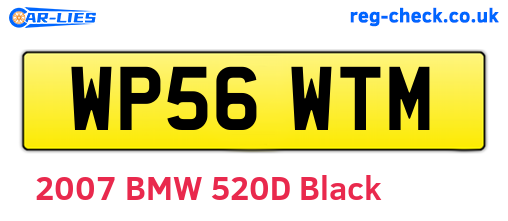 WP56WTM are the vehicle registration plates.