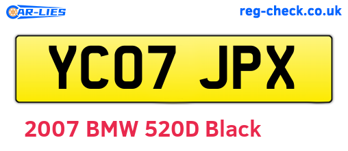 YC07JPX are the vehicle registration plates.