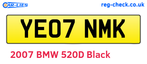 YE07NMK are the vehicle registration plates.