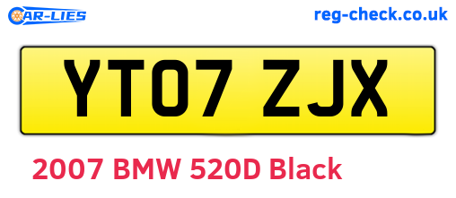 YT07ZJX are the vehicle registration plates.