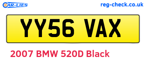YY56VAX are the vehicle registration plates.