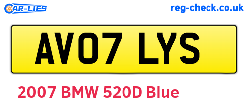 AV07LYS are the vehicle registration plates.