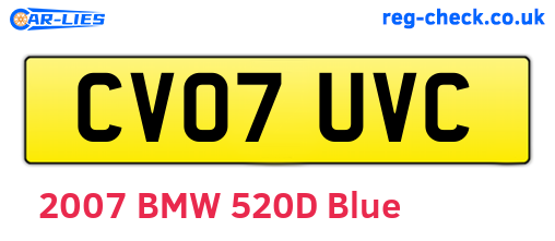 CV07UVC are the vehicle registration plates.